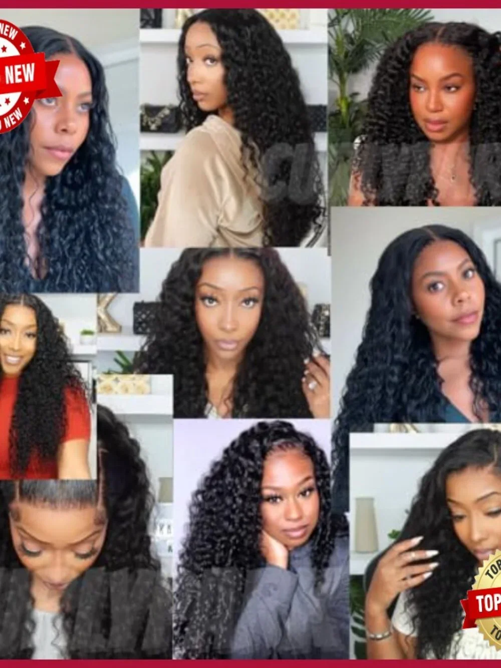 16 Inch Human Hair Crochet Extensions Deep Wave Burmese Curls Pre Looped